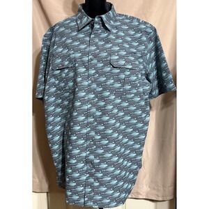 Croft‎ & Barrow Shirt Men X-Large Quick Dry Fishing Net Short Sleeve Vented Golf